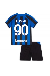 Inter Milan Romelu Lukaku #90 Babyklær Hjemme Fotballdrakt til barn 2022-23 Korte ermer (+ Korte bukser)
